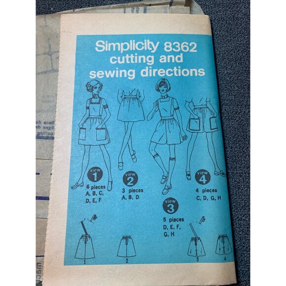 Simplicity 8362 Skirt Pantskirt Sewing Pattern 1970s 23" Waist uncut - Picture 5 of 5